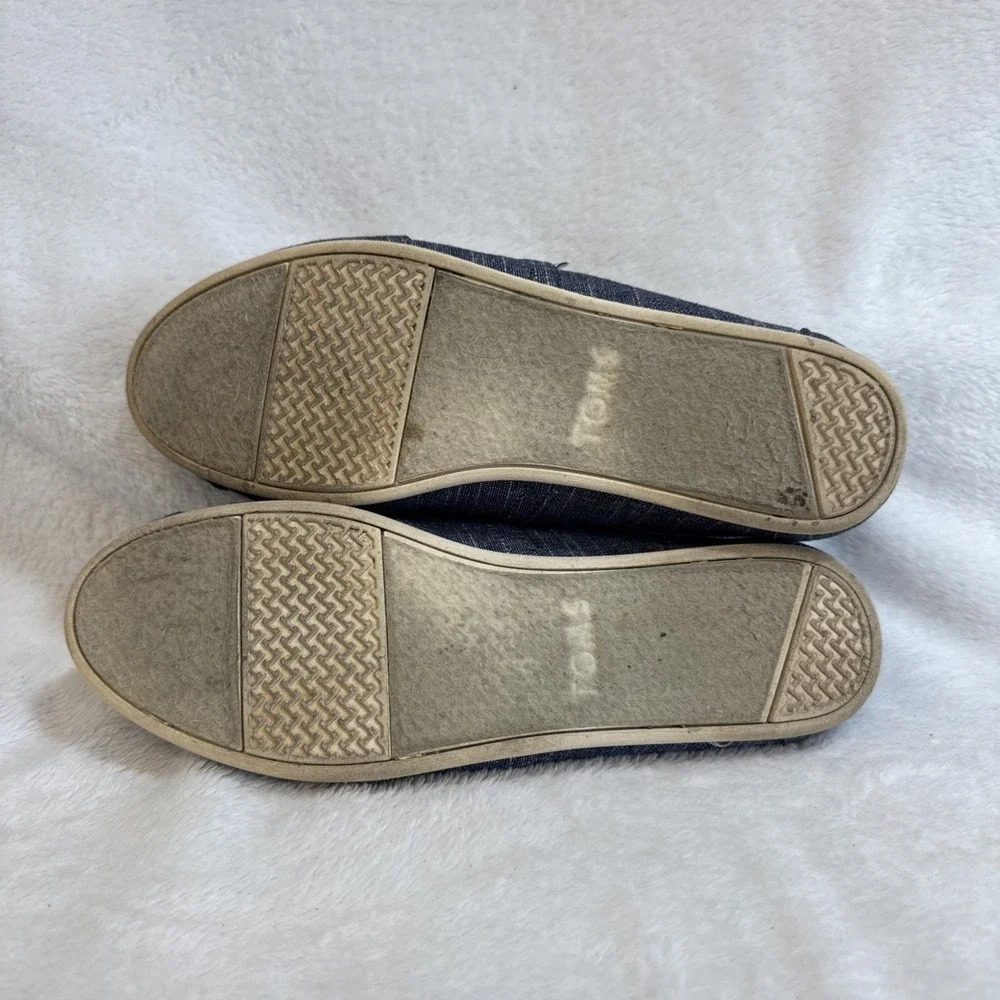 TOMS Women's Denim Wedge Flats Shoes‎ Blue Size W8